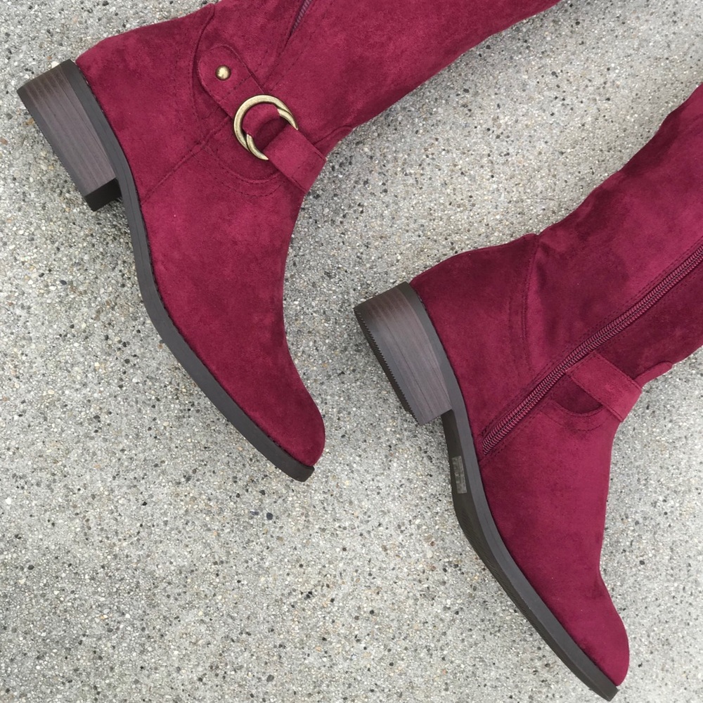 RESTOCK Nature Breeze Burgundy Wine Knee High BOOT - Picture 7 of 7